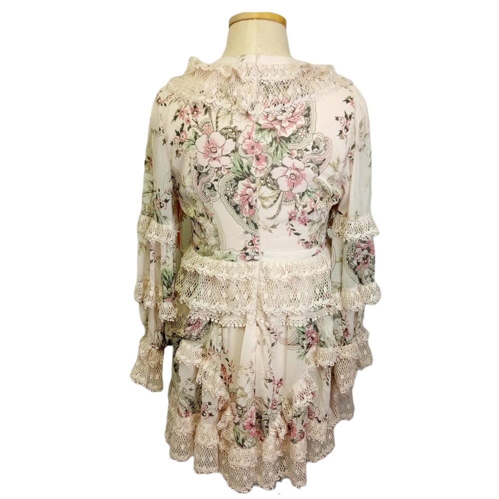 Rose Velvet Floral Dress - Picture 3 of 10